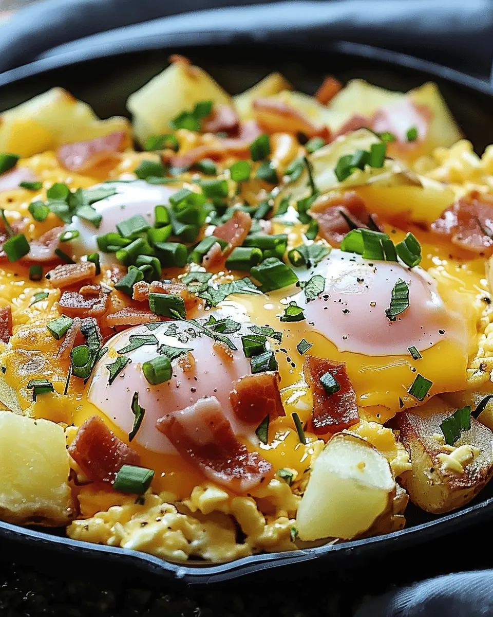 Cheesy Potato Egg Scramble with Turkey Bacon: A Cozy Breakfast Delight