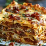 Parmesan Garlic Bacon Cheeseburger Lasagna Recipe
