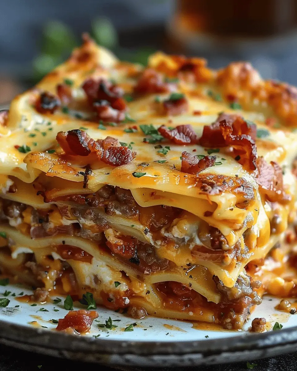 Parmesan Garlic Turkey Bacon Cheeseburger Lasagna Recipe You’ll Love