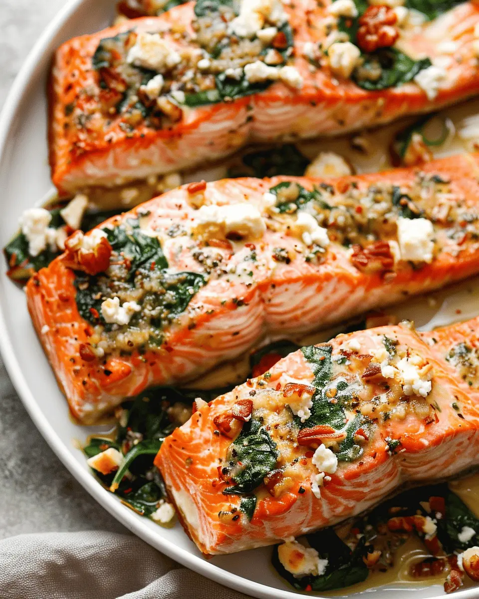 Stuffed Salmon with Spinach Feta: A Juicy Delight for Dinner