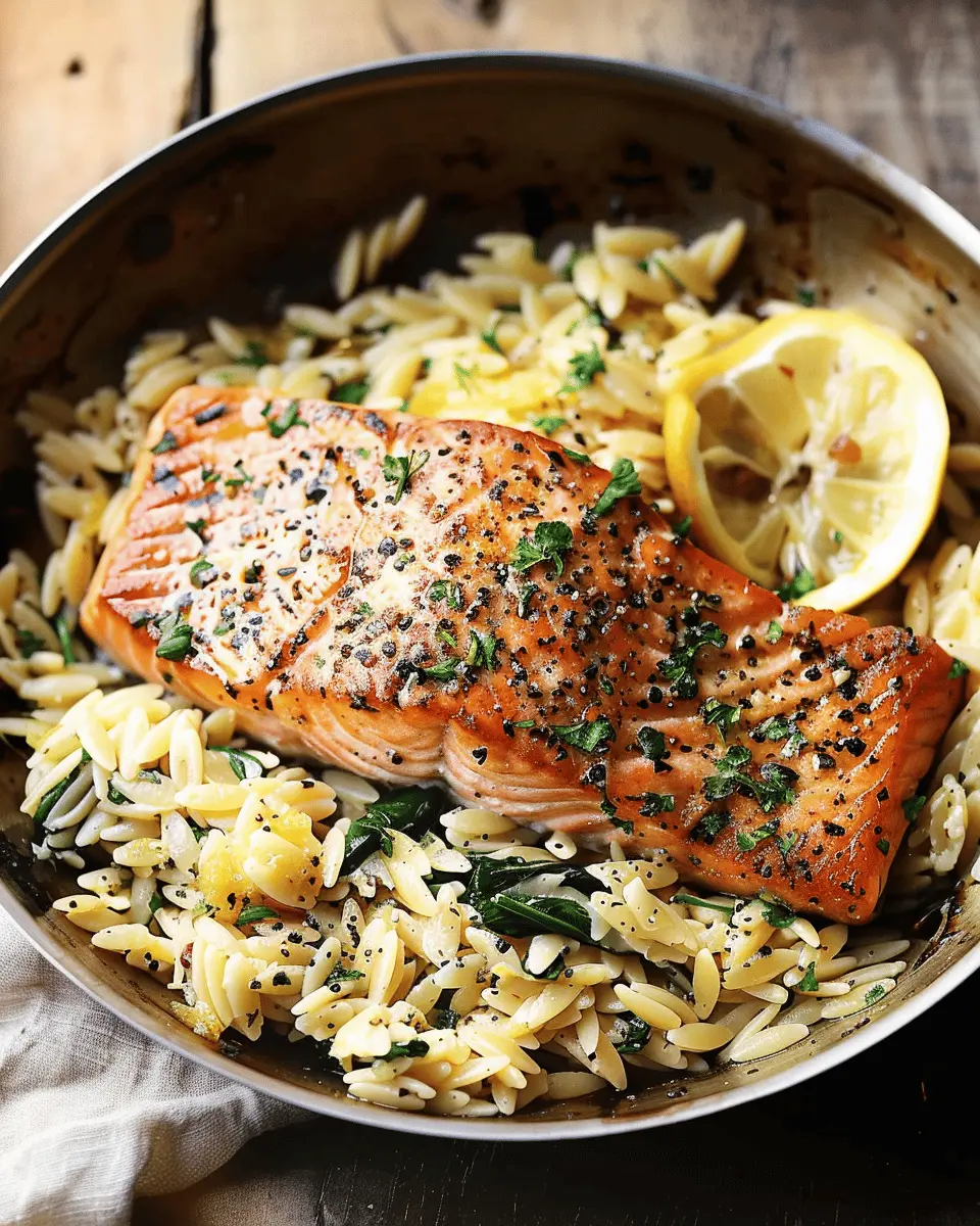 One Skillet Salmon with Lemon Orzo: A Quick and Easy Delight