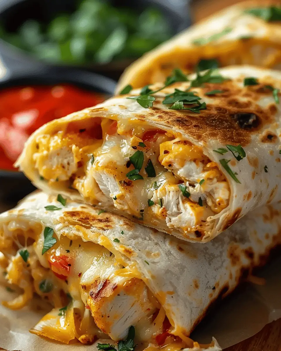 Ooey-Gooey Cheesy Garlic Chicken Wraps You’ll Devour Tonight