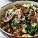 Low Carb Mushroom & Spinach Cauliflower Rice