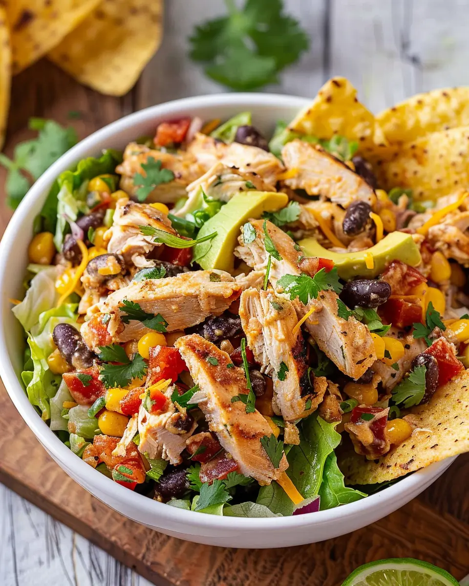 Southwest Chicken Salad: Easy 20g Protein Delight with Turkey Bacon