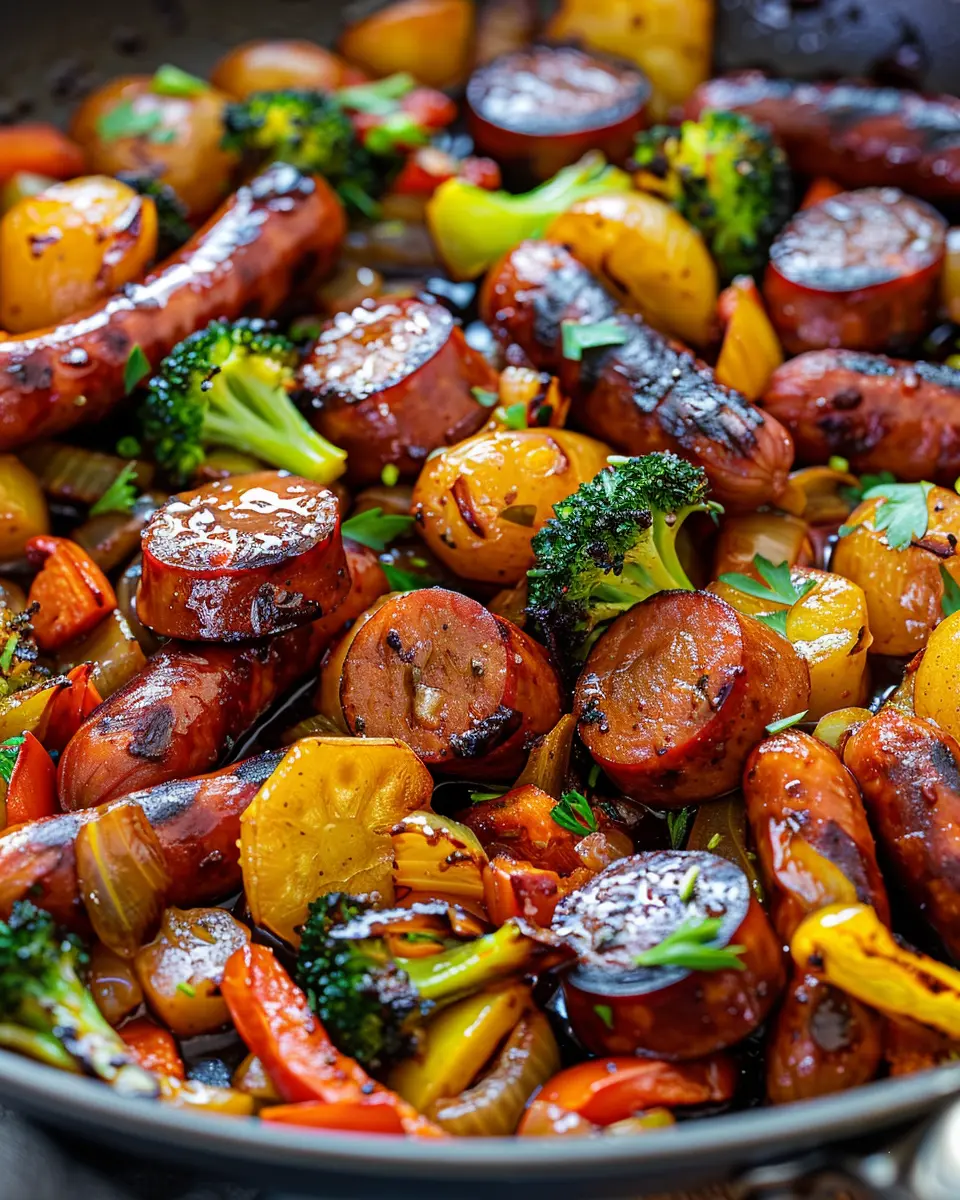One-Pan Honey Garlic Kielbasa & Veggies for Effortless Dinner Bliss
