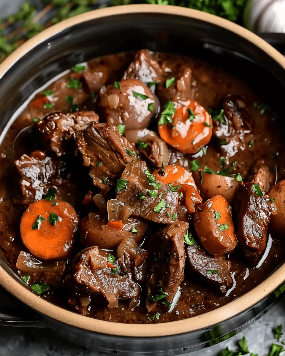 Slow Cooker Beef Bourguignon: Easy Comfort Food with Turkey Bacon