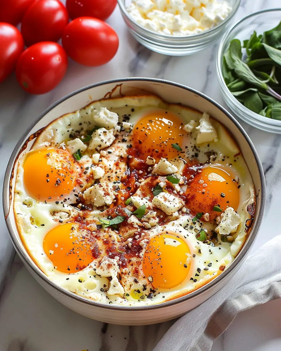Baked Feta Eggs Recipe: Easy and Delicious with Turkey Bacon