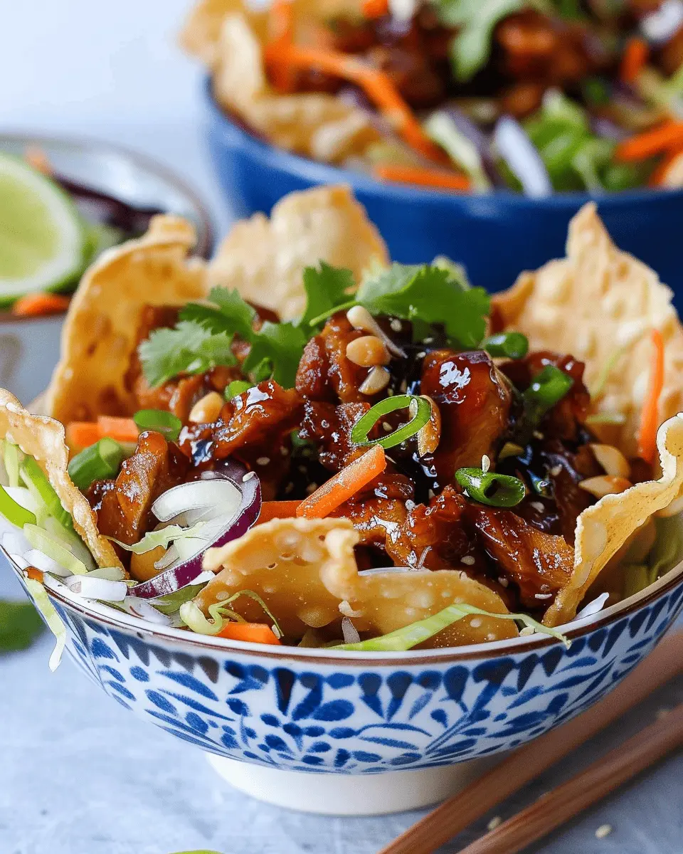 Teriyaki Chicken Wonton Taco Bowls: Easy, Flavor-Packed Delight