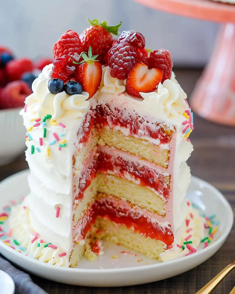 Colorful Layer Cake: A Joyful Treat with Mascarpone Cream
